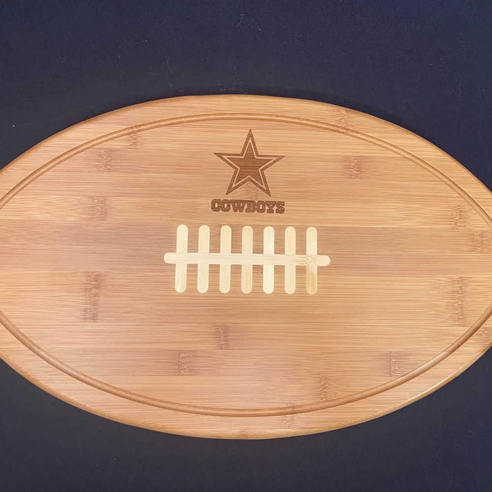 Dallas Cowboys Bamboo Football Cutting Board